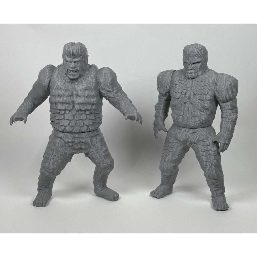 War Of The Gargantuas 5.5” Paintable Gray Toy Lot of 2